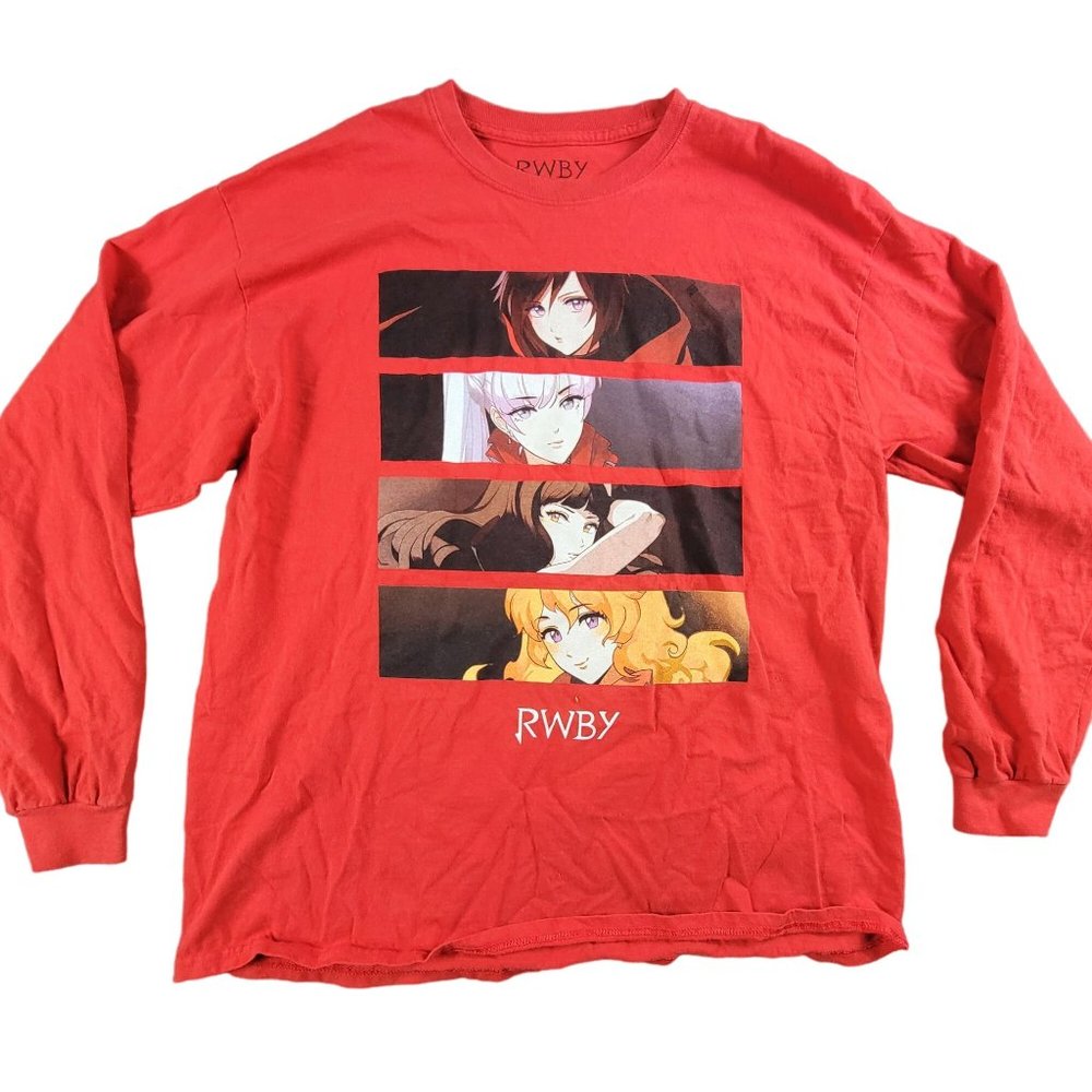 RWBY Ruby Mens Large Red T-Shirt Tee Long Sleeve Anime By Rooster Teeth